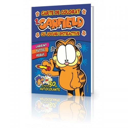 Garfield 1, carte de colorat, cu jocuri distractive (ed. tiparita)