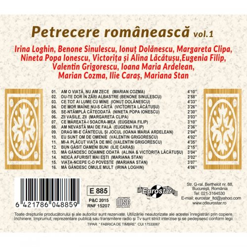 Petrecere romaneasca, vol.1 (CD)