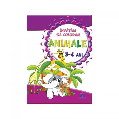 Invatam sa coloram animale, carte de colorat 3-4 ani